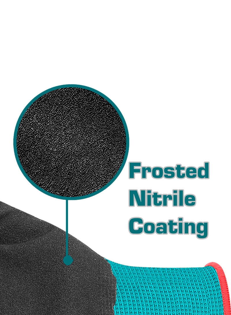 توتال قفازات عمل مطلية بالنتريل من توتال موديل TSPTG01، مقاس XL، متوافقة مع شاشات اللمس، بسطح مطفي لثبات وتحكم أفضل - Image 2